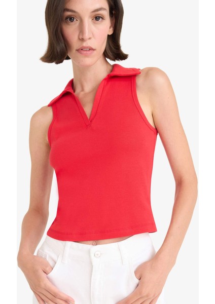 Slim Fit Dar Kesim Polo Yaka Ribana Atlet F4433AX25AU