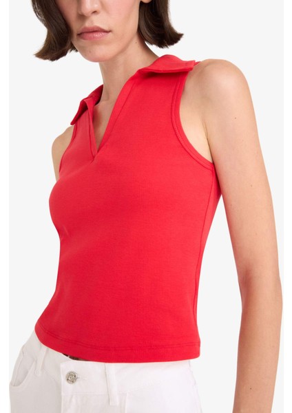 Slim Fit Dar Kesim Polo Yaka Ribana Atlet F4433AX25AU fırsatları