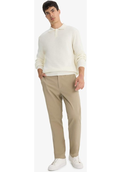 Standart Fit Polo Yaka Düğmeli Triko Kazak D1959AX25AU fiyatları