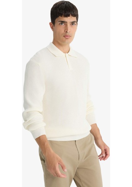 Standart Fit Polo Yaka Düğmeli Triko Kazak D1959AX25AU modelleri