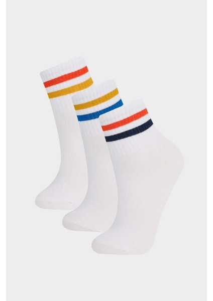 Kız Çocuk 3'lü Pamuklu Soket Çorap F8967A8NS