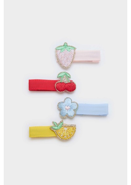 Kız Çocuk 4'lü Meyveli Çıtçıtlı Toka F6868A8NS