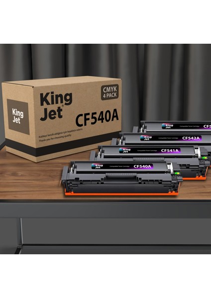 Hp M254DW Uyumlu Standart Kapasiteli 4 Renk (Takım) Muadil Toner Çipli | CF540A