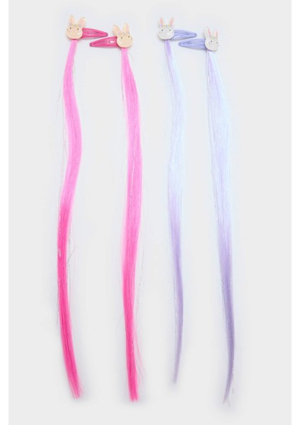 Kız Çocuk 4'lü Saç Detaylı Çıtçıtlı Toka F6882A8NS