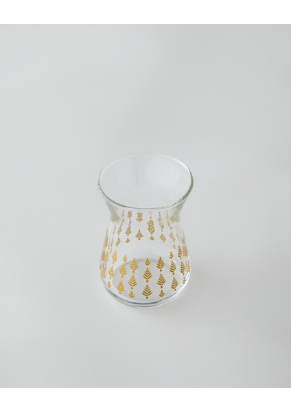 Gold Leaves Cam 6'lı Çay Bardağı 132 ml Şeffaf-Gold modelleri