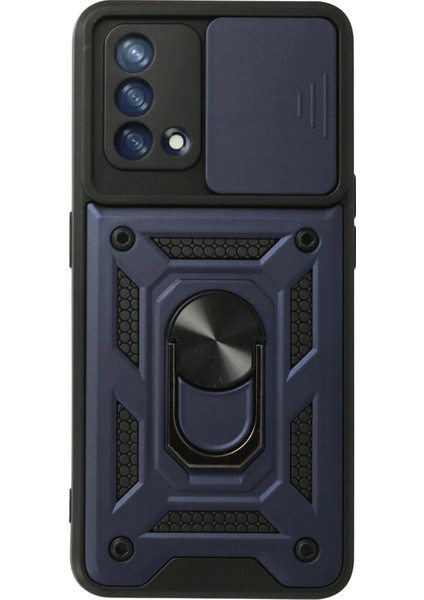 Newface Oppo A74 4g Kılıf Pars Lens Yüzüklü Silikon - Lacivert