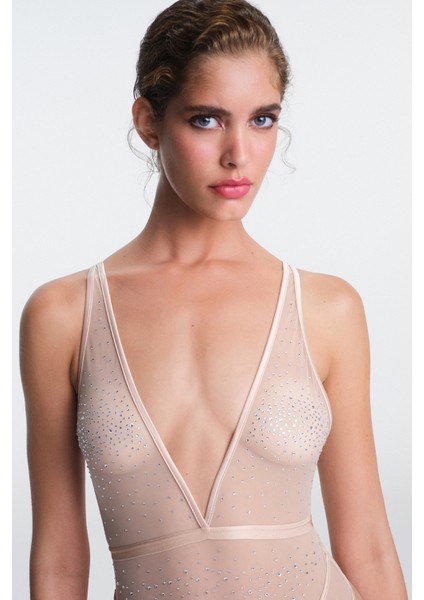 Bej Sandy Taşlı Ayarlanabilir Askılı Balensiz Body fiyatları