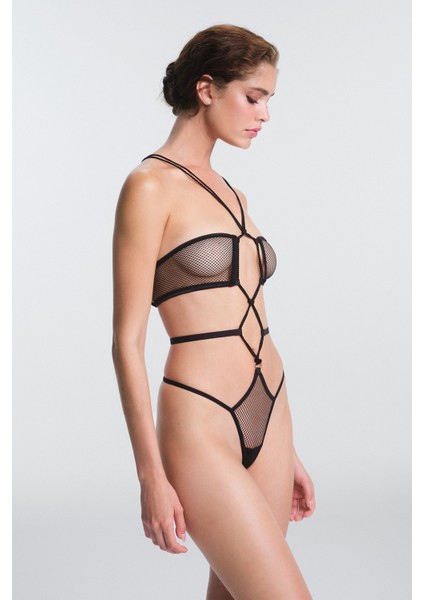 Siyah Nova Bağlama Detaylı Balensiz Body fiyatları