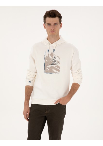 Erkek Ekru Regular Fit Sweatshirt 50313893-VR019