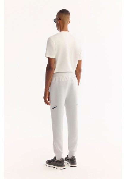 Erkek Açık Gri Beli Lastikli Bağcıklı Bi-Stretch Regular Fit Eşofman Altı A52Y3416