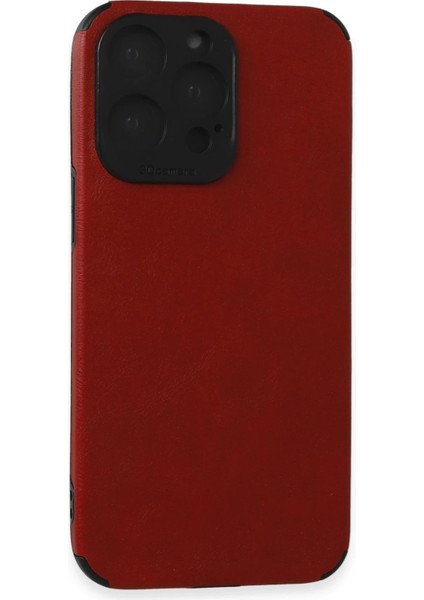 Newface iPhone 15 Pro Max Kılıf Loop Deri Silikon - Kırmızı