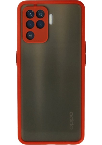 Newface Oppo Reno 5 Lite Kılıf Montreal Silikon Kapak - Kırmızı