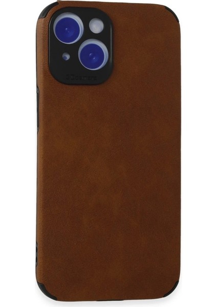 Newface iPhone 15 Kılıf Loop Deri Silikon - Kahverengi