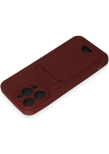 Newface iPhone 15 Pro Max Kılıf Kelvin Kartvizitli Silikon - Bordo modelleri