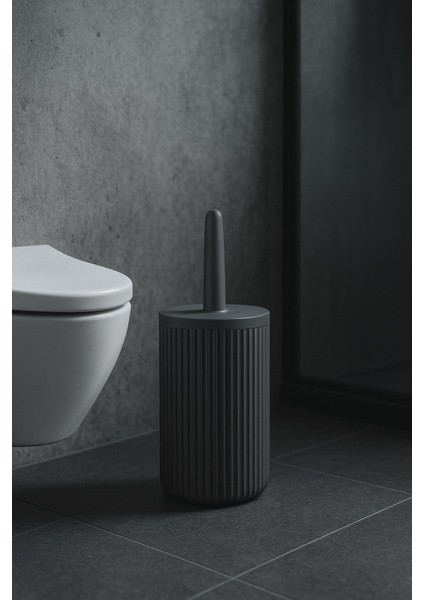 Lines Serisi Antrasit/gri Akrilik Tuvalet Fırçası – Silindir Standlı, 34CM, Kolay Temizlik - 3371 fiyatları
