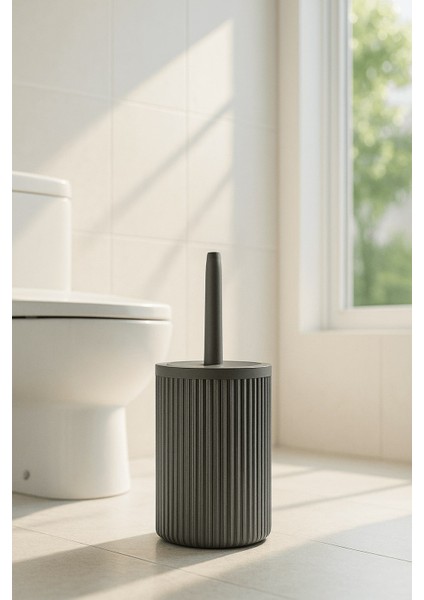 Lines Serisi Antrasit/gri Akrilik Tuvalet Fırçası – Silindir Standlı, 34CM, Kolay Temizlik - 3371 modelleri