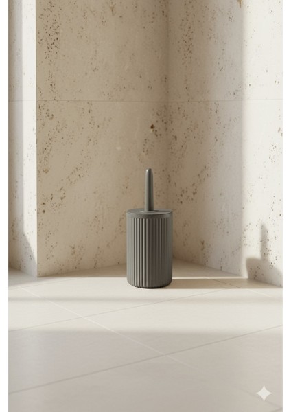 Lines Serisi Antrasit/gri Akrilik Tuvalet Fırçası – Silindir Standlı, 34CM, Kolay Temizlik - 3371 indirimleri