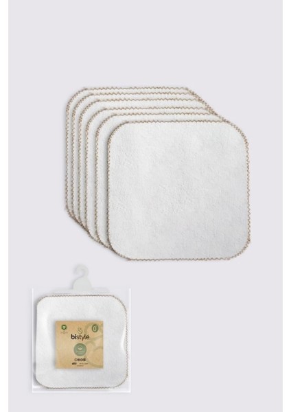 Bistyle Organik 28X28 6'lı Havlu Mendil 90105 Ekru