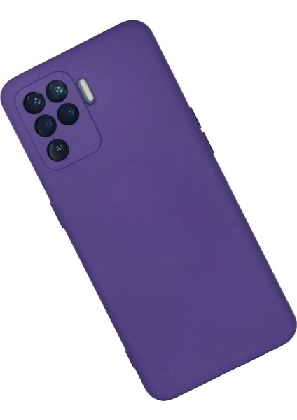 Newface Oppo Reno 5 Lite Kılıf Nano Içi Kadife Silikon - Mor modelleri