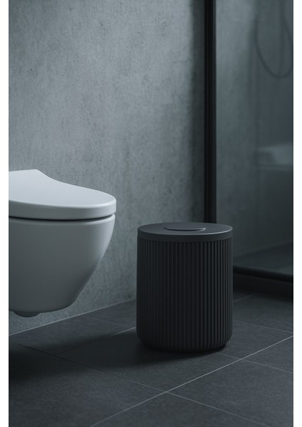 Lines Serisi Antrasit/gri Akrilik Çöp Kovası – Silindir, 5 Litre, 25CM, Kolay Temizlenir - 3372 fiyatları