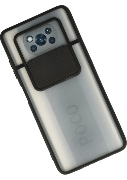 Newface Xiaomi Pocophone X3 Kılıf Palm Buzlu Kamera Sürgülü Silikon - Siyah fiyatları