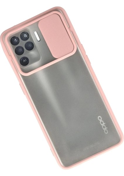 Newface Oppo Reno 5 Lite Kılıf Palm Buzlu Kamera Sürgülü Silikon - Pembe fiyatları