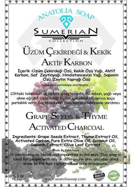 Aktif Karbon Kekik Üzüm Çekirdeği Sabunu fiyatları