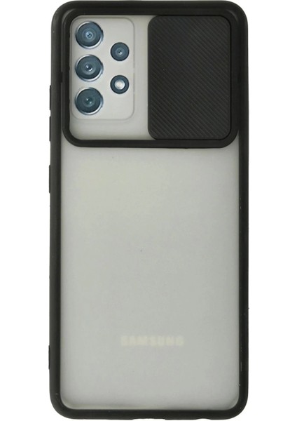 Newface Samsung Galaxy A32 Kılıf Palm Buzlu Kamera Sürgülü Silikon - Siyah