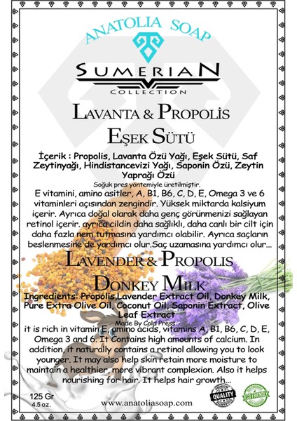 Eşek Sütü Propolis Lavanta Sabunu