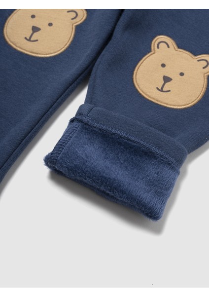 Bebek Koyu Mavi Brannan Bear Grafikli Pull-On Fleece Eşofman Altı fiyatları