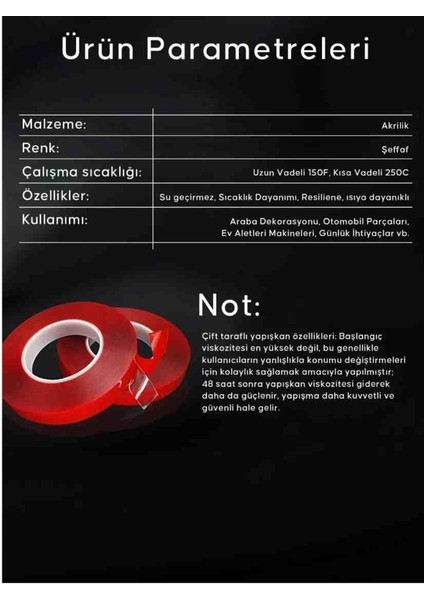 Silikonlu Çift Taraflı Montaj Bandı 18MM x 3 mt fırsatları