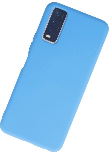 Newface Vivo Y11S Kılıf Nano Içi Kadife Silikon - Mavi modelleri