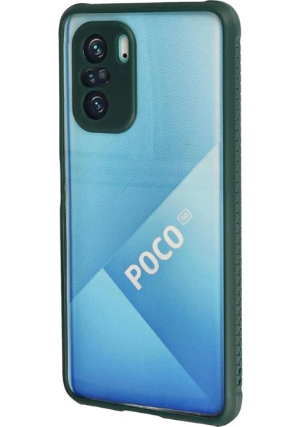 Newface Xiaomi Poco F3 Kılıf Miami Şeffaf Silikon - Koyu Yeşil modelleri