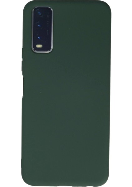 Newface Vivo Y11S Kılıf Nano Içi Kadife Silikon - Koyu Yeşil