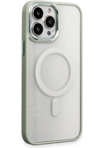 Newface iPhone 15 Pro Kılıf Room Magneticsafe Silikon - Su Yeşili