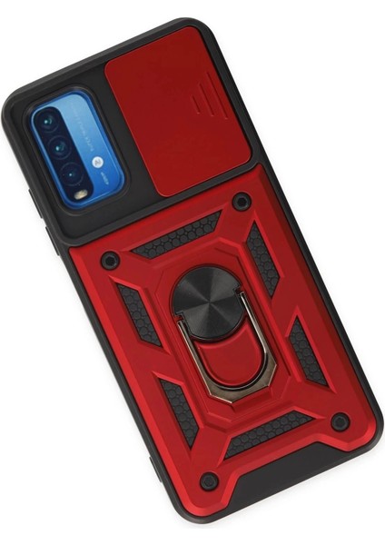 Newface Xiaomi Redmi Note 9 4g Kılıf Pars Lens Yüzüklü Silikon - Kırmızı modelleri