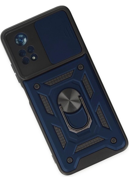 Newface Xiaomi Poco X4 Pro 5g Kılıf Pars Lens Yüzüklü Silikon - Lacivert modelleri