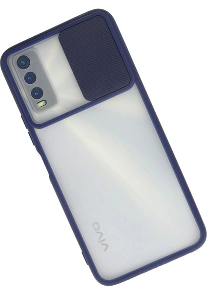 Newface Vivo Y11S Kılıf Palm Buzlu Kamera Sürgülü Silikon - Lacivert fiyatları