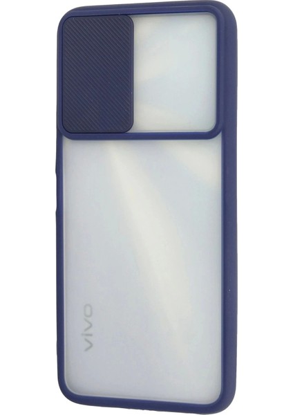 Newface Vivo Y11S Kılıf Palm Buzlu Kamera Sürgülü Silikon - Lacivert modelleri