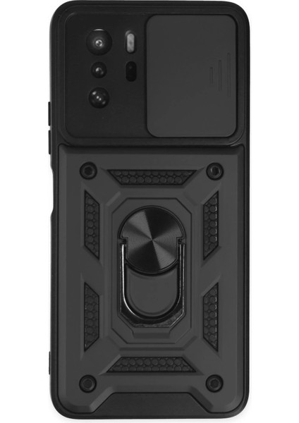 Newface Xiaomi Poco X3 Gt Kılıf Pars Lens Yüzüklü Silikon - Siyah