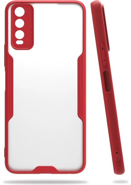 Newface Vivo Y11S Kılıf Platin Silikon - Kırmızı