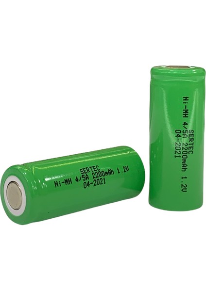 1.2V 2200 Mah - 4/5A - Ni-Mh Şarjlı Pil - (Başsız / Flat Head)