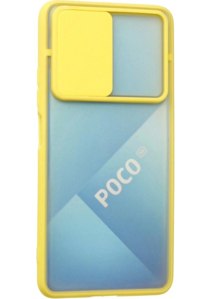 Newface Xiaomi Poco F3 Kılıf Palm Buzlu Kamera Sürgülü Silikon - Sarı modelleri