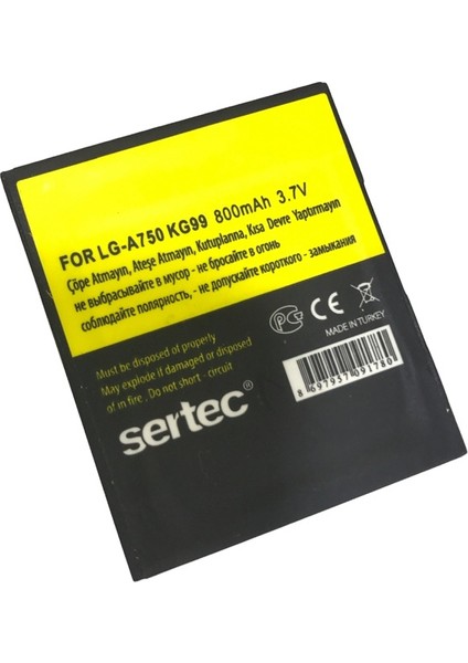 LG-KG99 / LG-A750UYUMLU Batarya