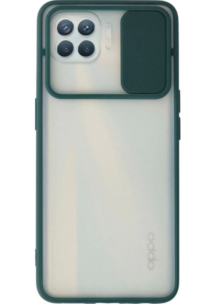 Newface Oppo Reno 4 Lite Kılıf Palm Buzlu Kamera Sürgülü Silikon - Yeşil