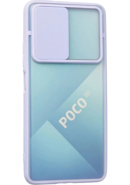 Newface Xiaomi Poco F3 Kılıf Palm Buzlu Kamera Sürgülü Silikon - Lila modelleri
