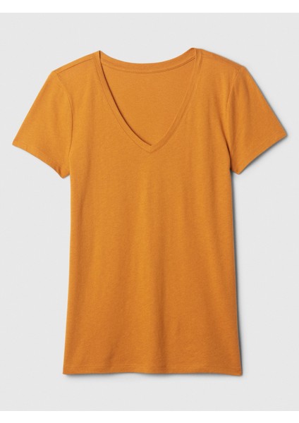 Kadın Turuncu Favorite V Yaka T-Shirt fiyatları