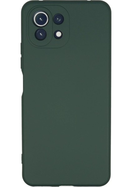 Newface Xiaomi Mi 11 Lite Kılıf Nano Içi Kadife Silikon - Koyu Yeşil