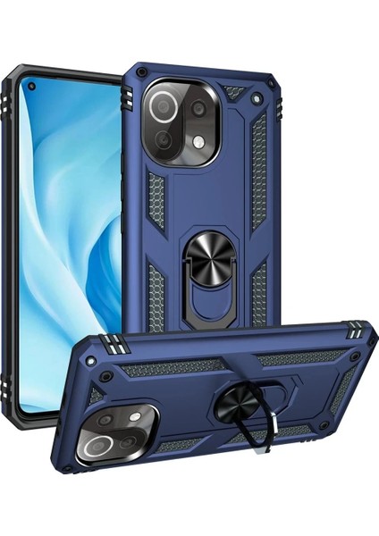 Newface Xiaomi Mi 11 Lite Kılıf Sofya Yüzüklü Silikon Kapak - Lacivert fiyatları