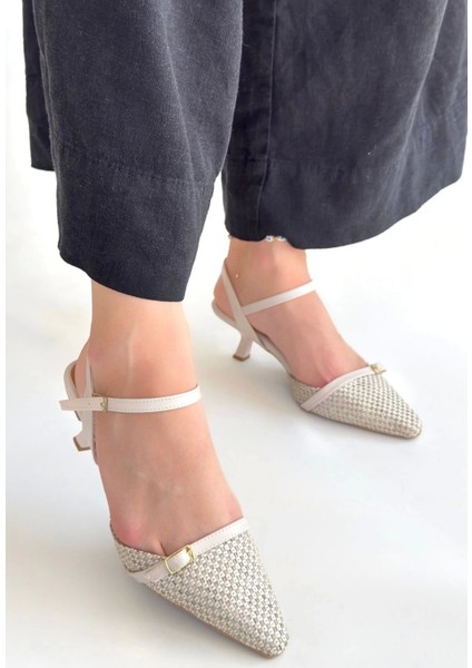 Lanna Bej Cilt Topuklu Ayakkabı